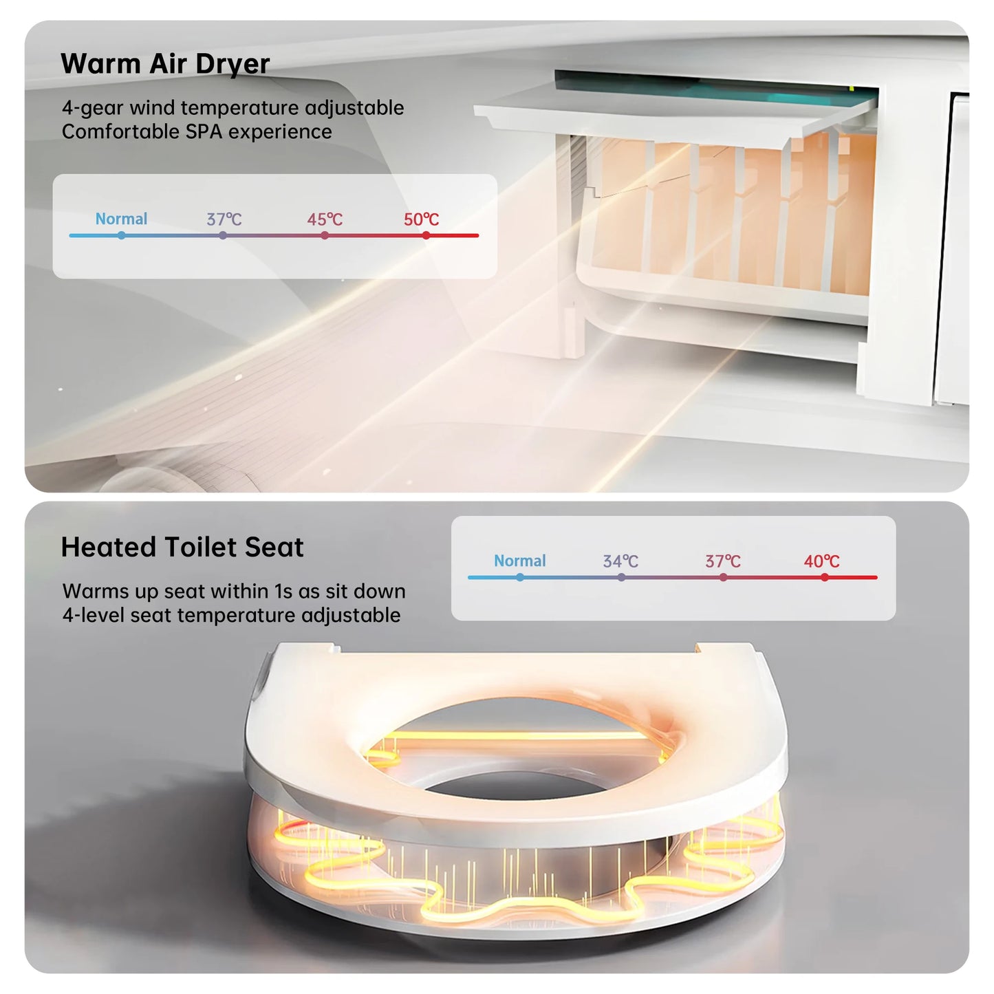 Smart Toilet With Built In Bidet Voice Control Heated Seat
