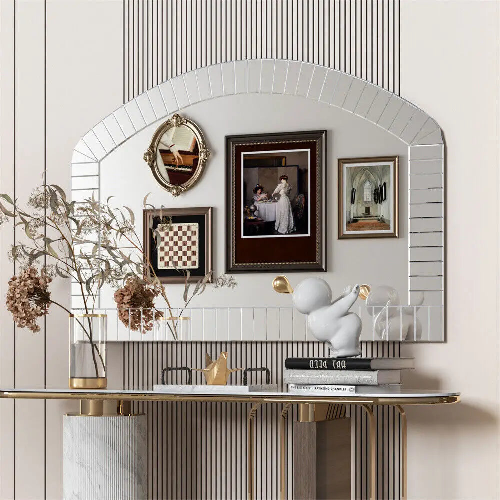 BORWARTH Arched Wall Mirror With Beveled Glass Frame