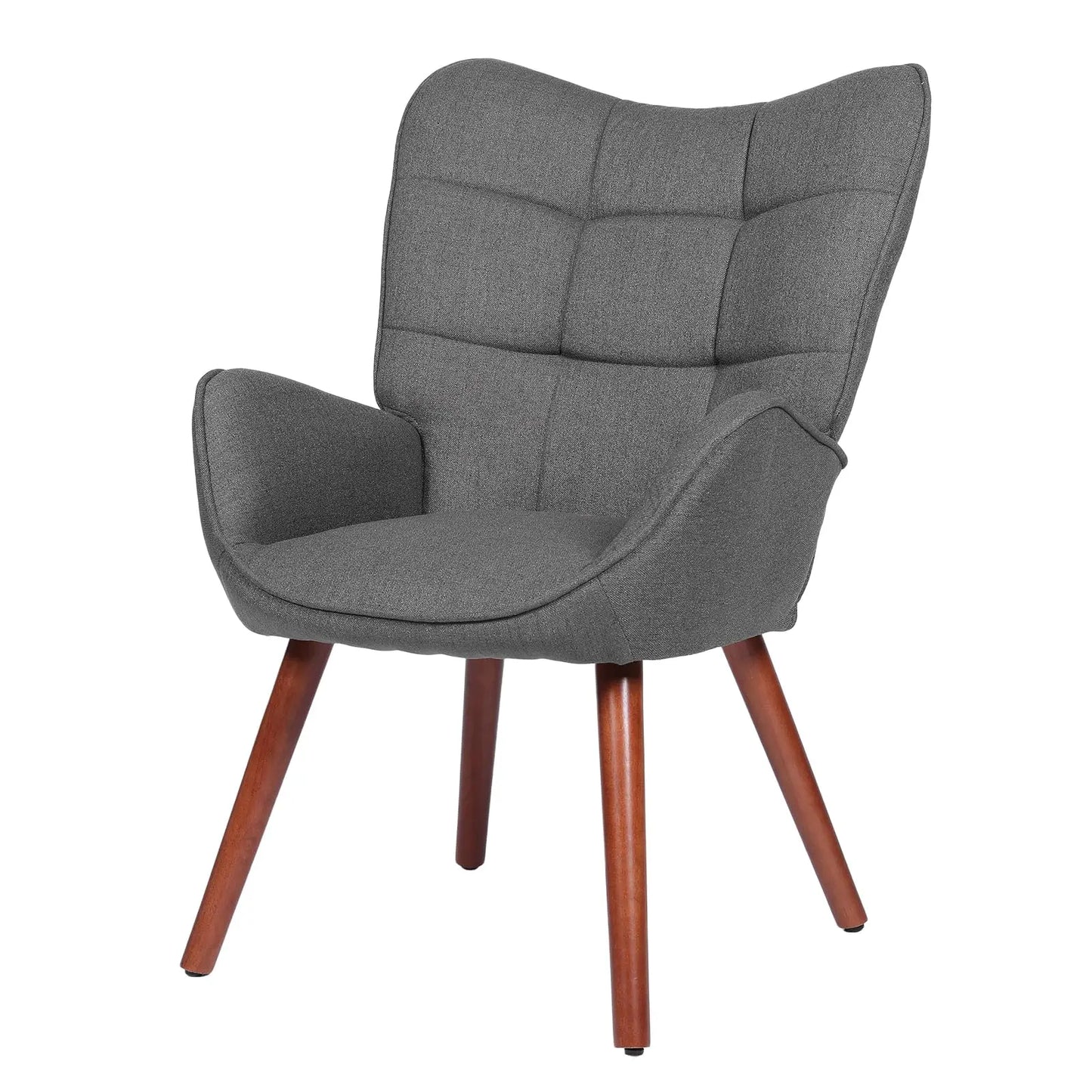 Modern Upholstered Chairs for Dining Table, Mid Century Faux Leathern Kitchen Chairs with Metal Legs, Farmhouse High Back