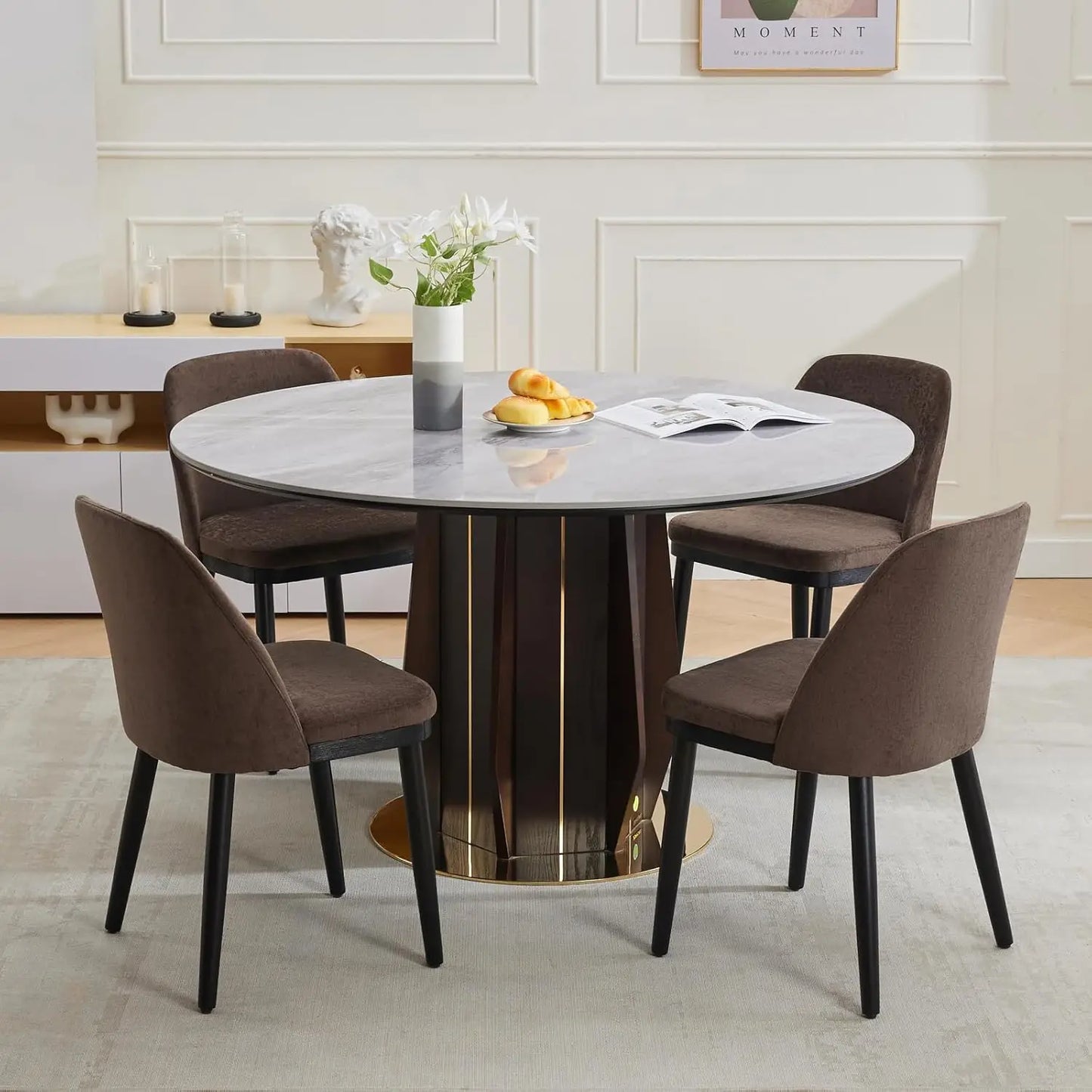 HiMISS Upholstered Dining Chairs With Wood Legs