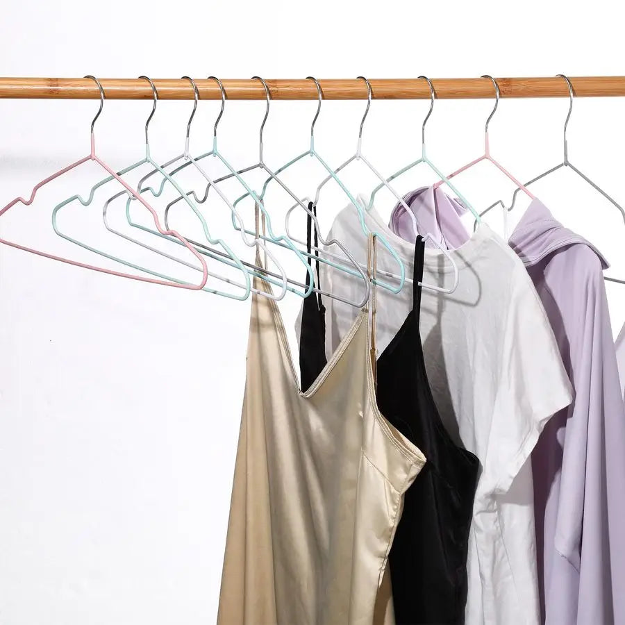 XMSJ 100-Pack Metal Non-Slip Hangers for Clothes Space-Saving