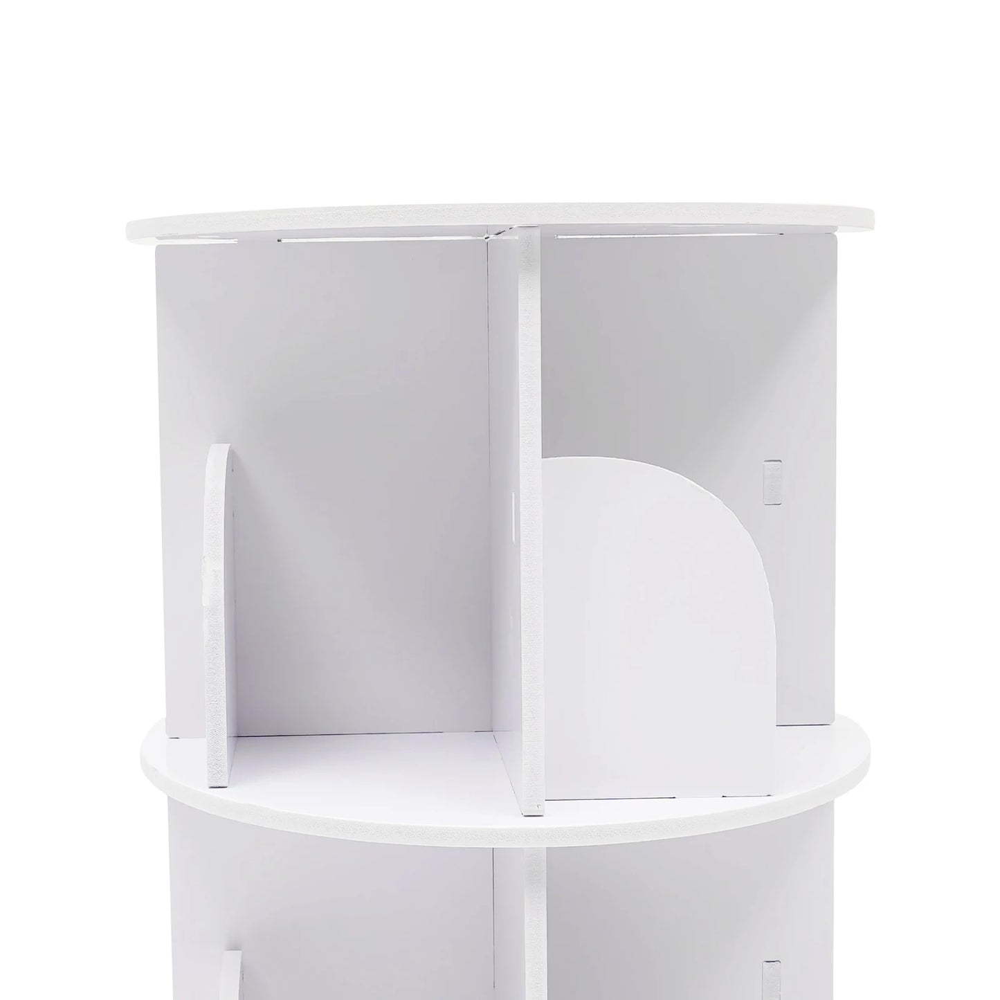 2-Tier Rotatable Bookshelf Freestanding Storage Display For Living Room