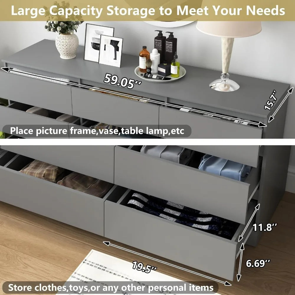 12 Drawer Dresser for Bedroom Storage and Organization