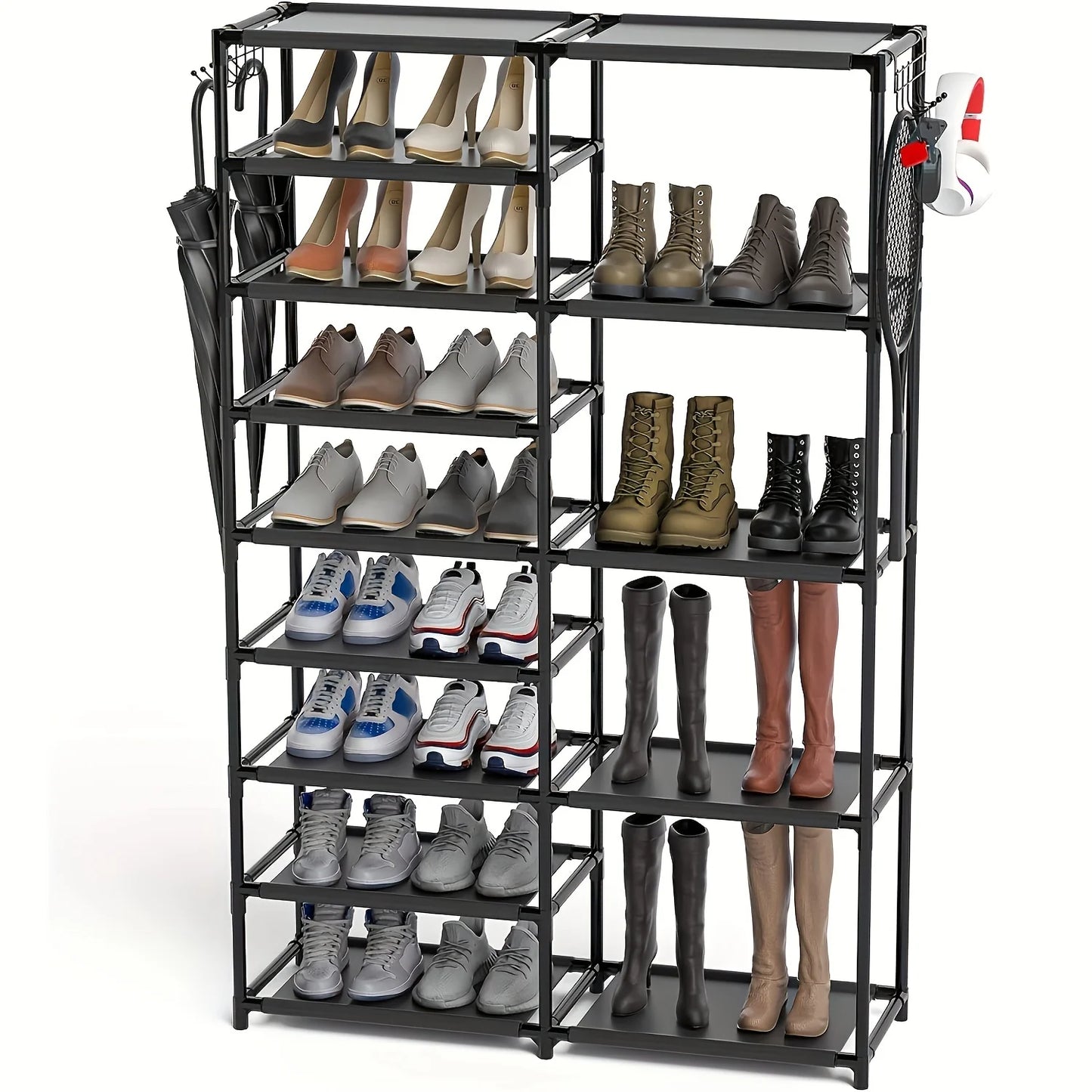 Tall Shoe Rack With Large Capacity Free Standing Heavy Duty