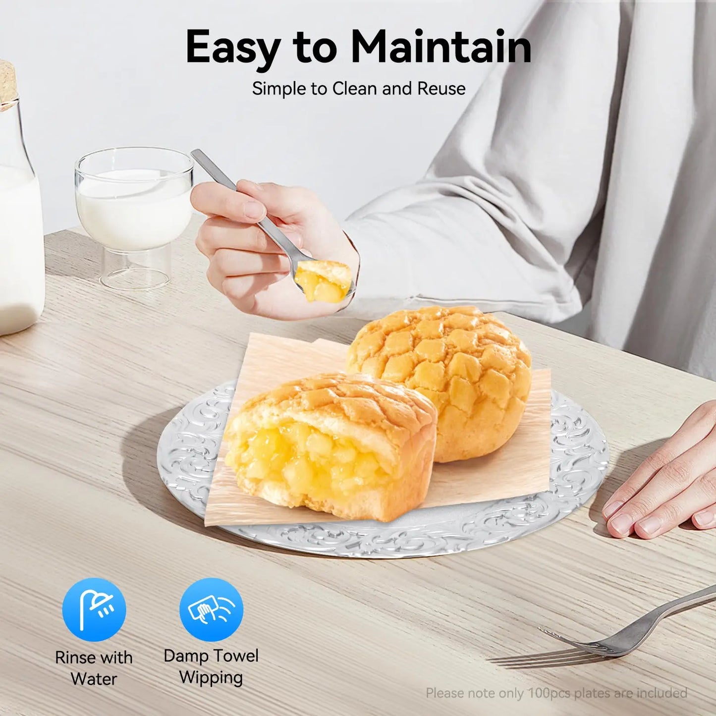 Bymaocar Charger Plates Bulk Set 100 Pieces Serving Tables