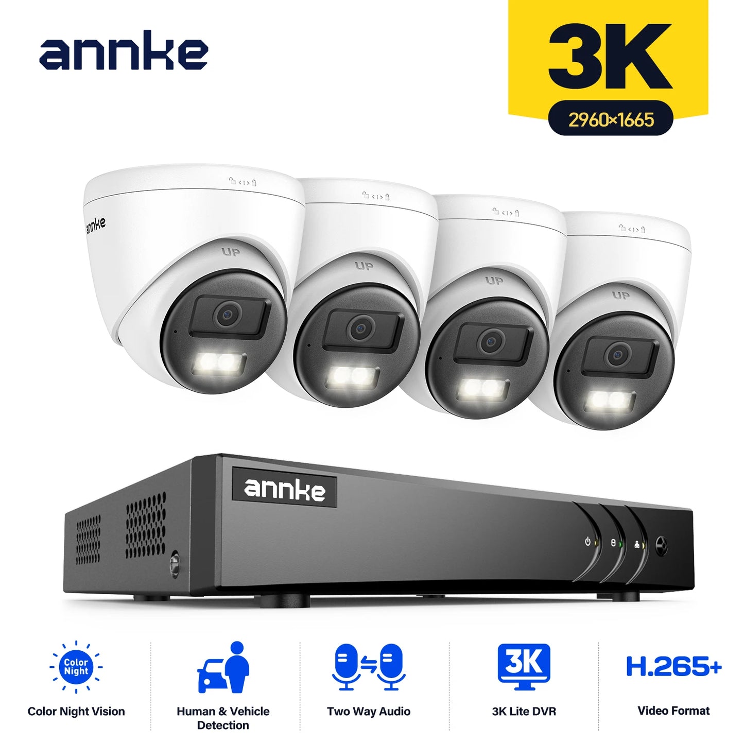 ANNKE 8CH 3K CCTV Surveillance System With Two Way Audio