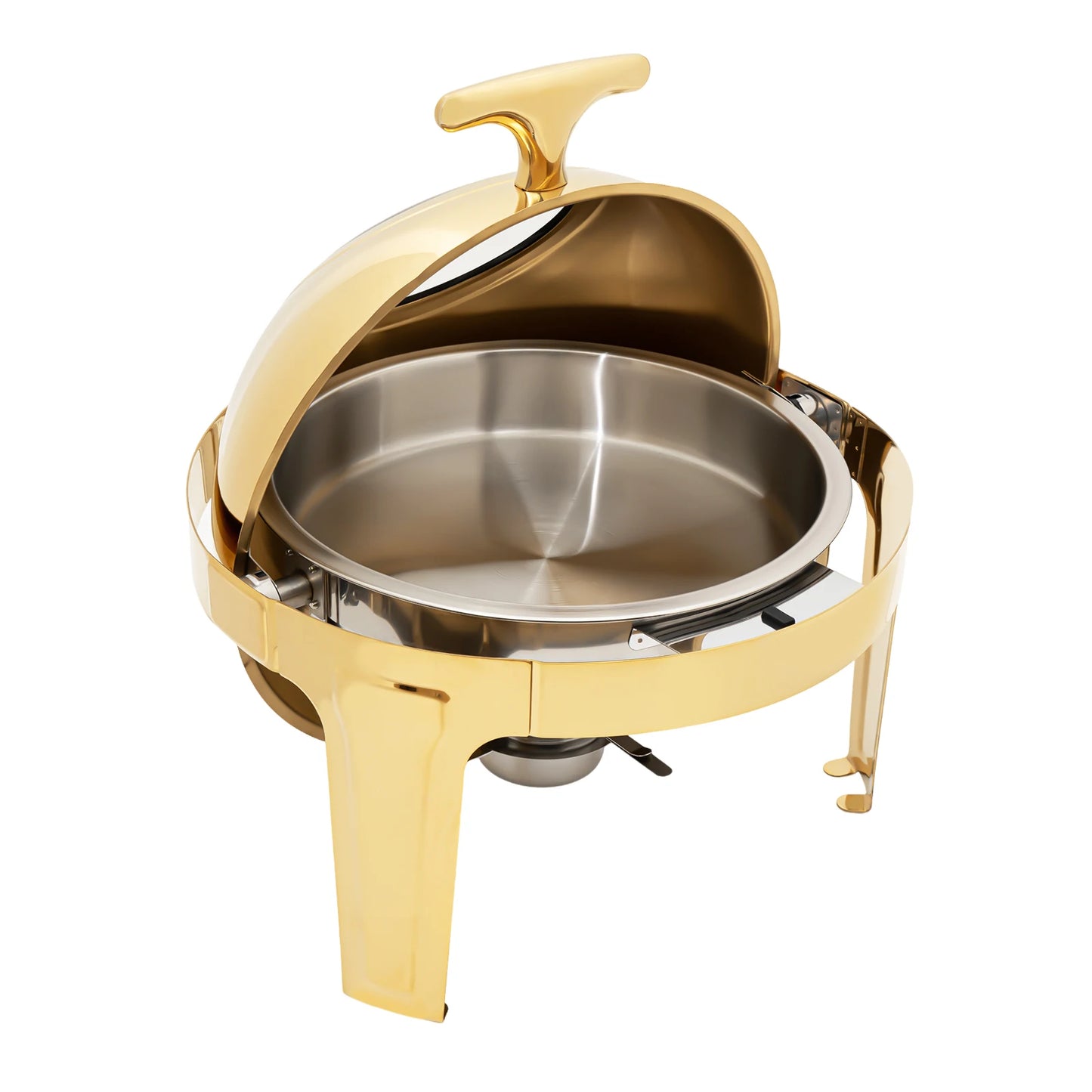 Round Chafing Dish Buffet Set, Buffet Warmers Set, Roll Top Stainless Steel Buffet Warmer for Buffets,Hotel Breakfast and Brunch
