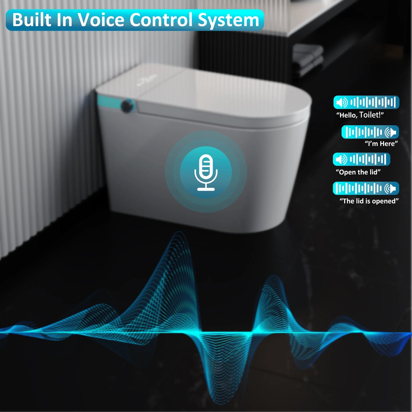 Smart Toilet With Built In Bidet Voice Control Heated Seat