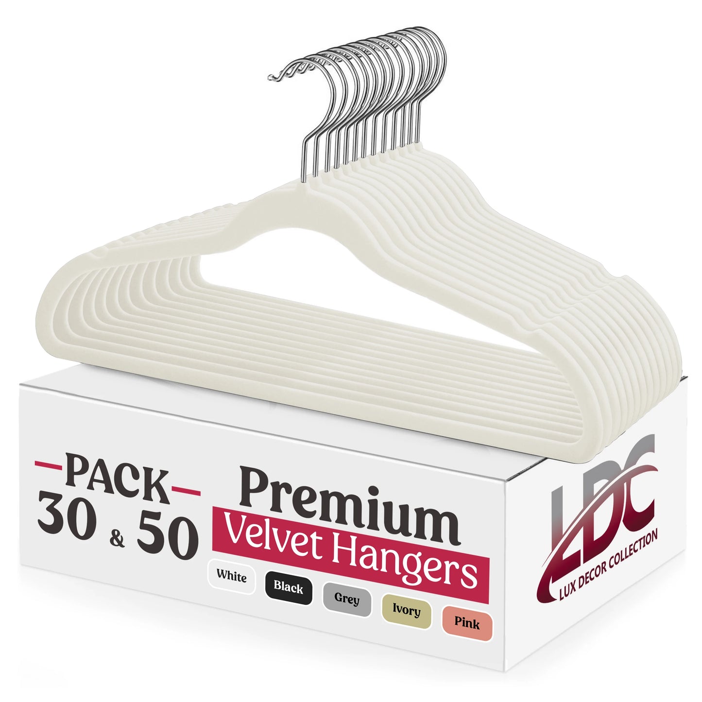 LDC Lux Decor Velvet Hangers Premium Non Slip Heavy Duty