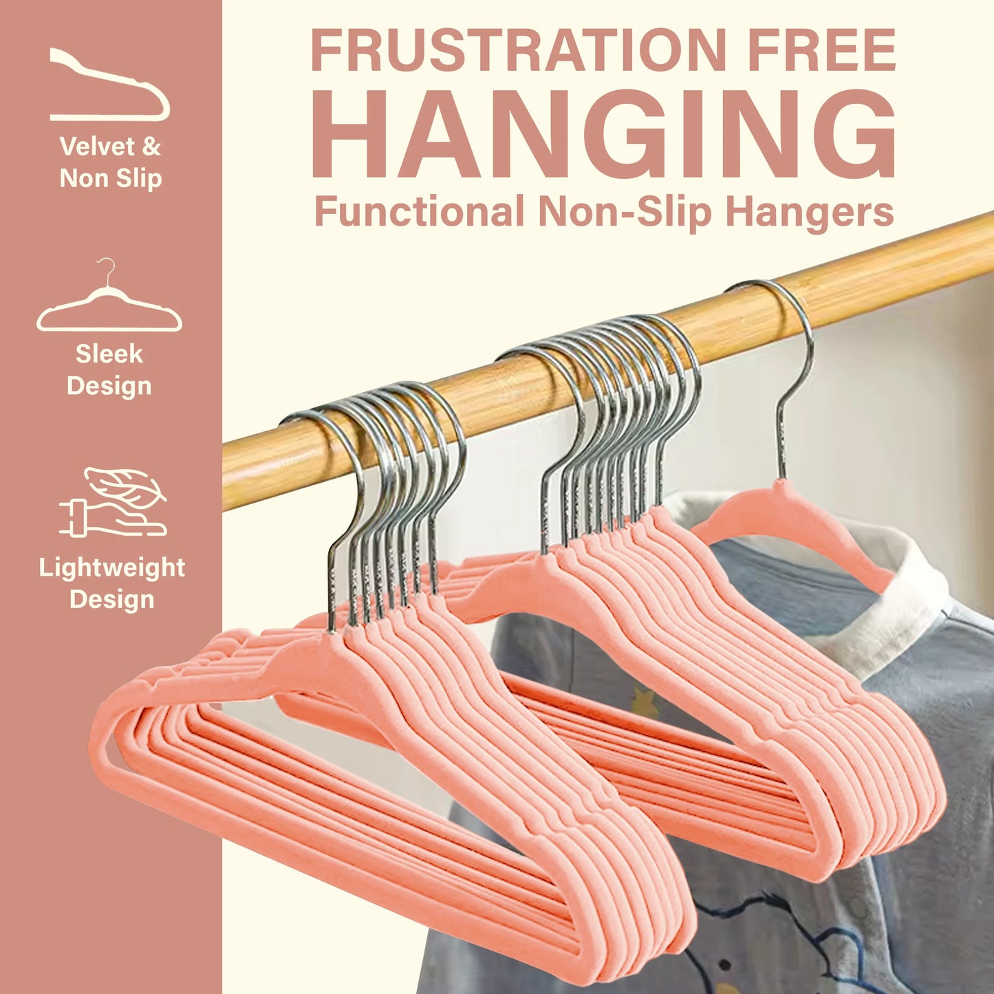 LDC Lux Decor Velvet Hangers Premium Non Slip Heavy Duty