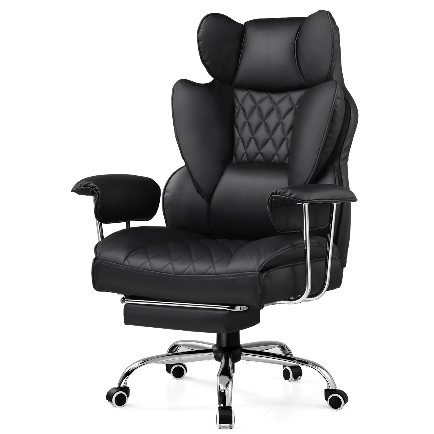 Big and Tall Gaming Chair with Pocket Spring Lumbar Support, Ergonomic Office Chair with Footrest