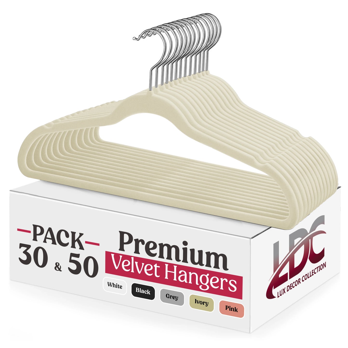 LDC Lux Decor Velvet Hangers Premium Non Slip Heavy Duty