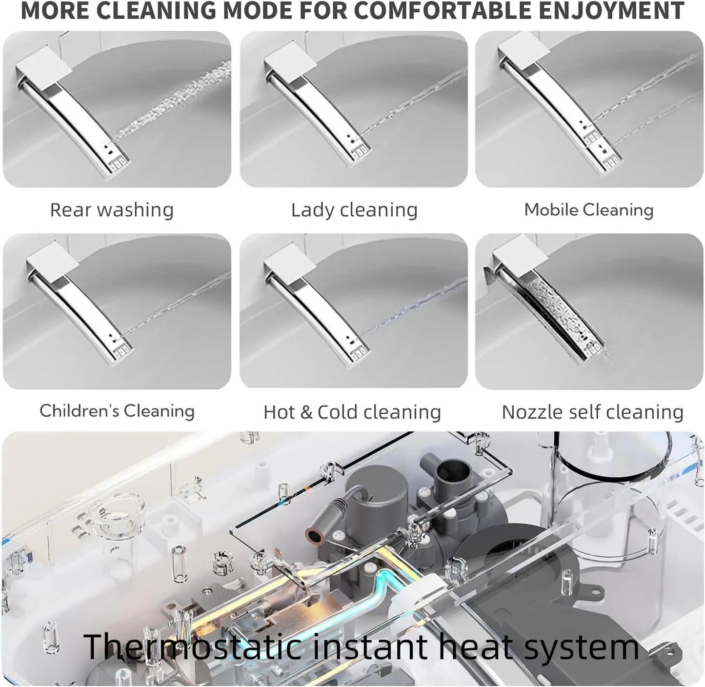 Elongated Smart Toilet with Bidet Built in, Foam Dispenser, Voice Control, One-Piece Bidet Toilet with Warm Water and Dryer