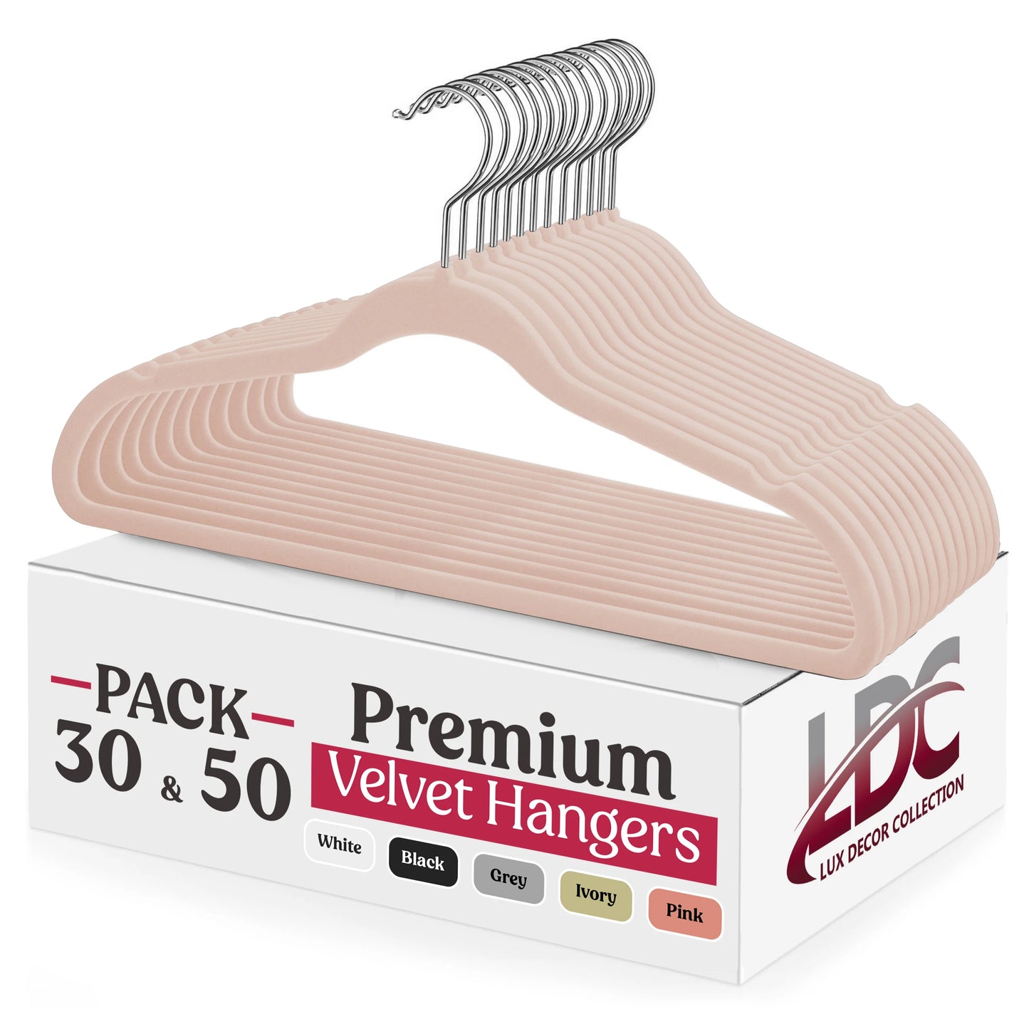 LDC Lux Decor Velvet Hangers Premium Non Slip Heavy Duty
