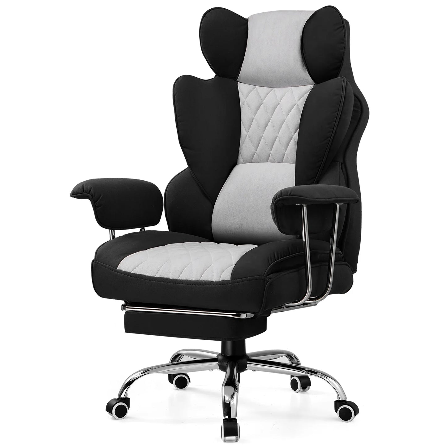 Big and Tall Gaming Chair with Pocket Spring Lumbar Support, Ergonomic Office Chair with Footrest
