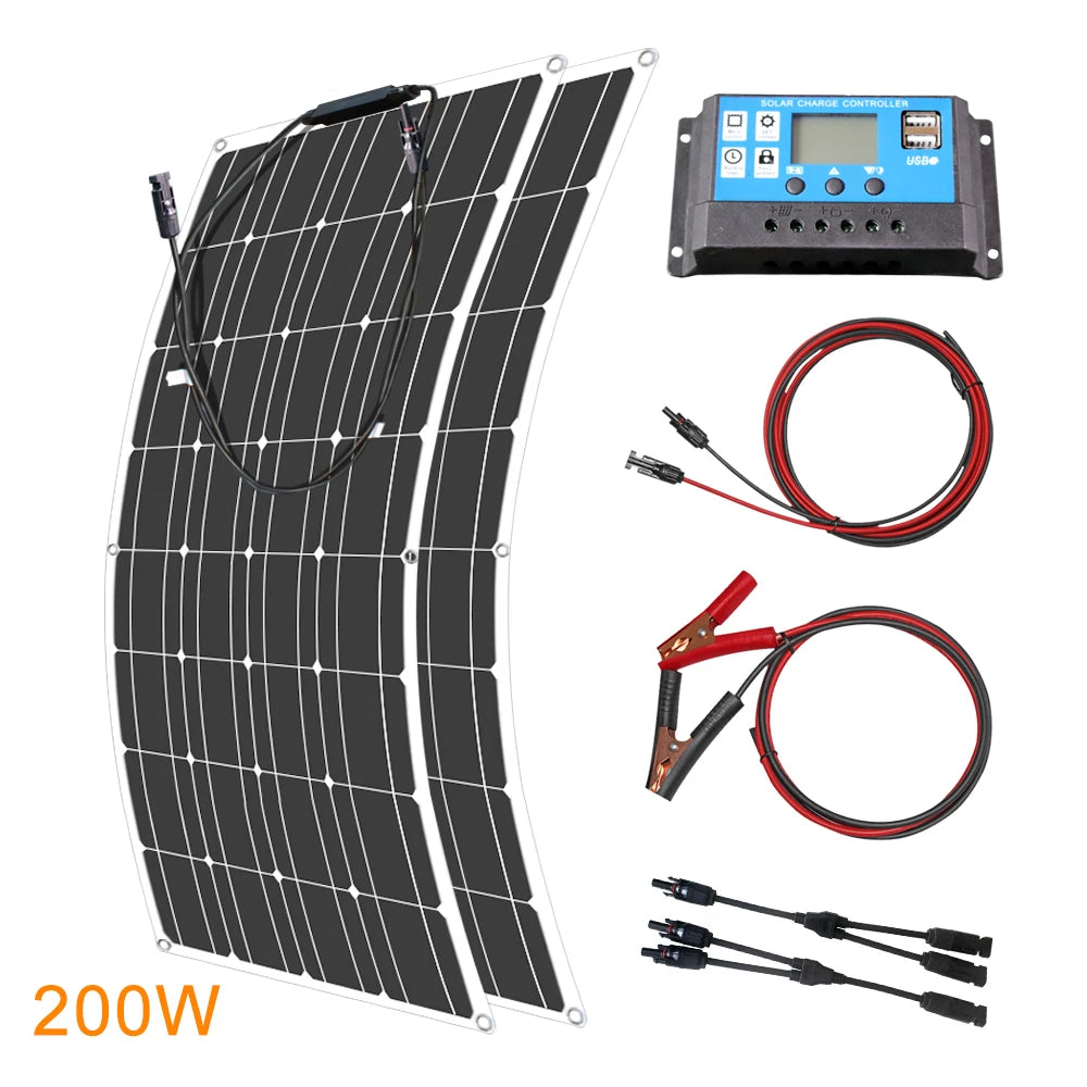 ASUNERGE 12V Flexible Bendable Monocrystalline Solar Panel