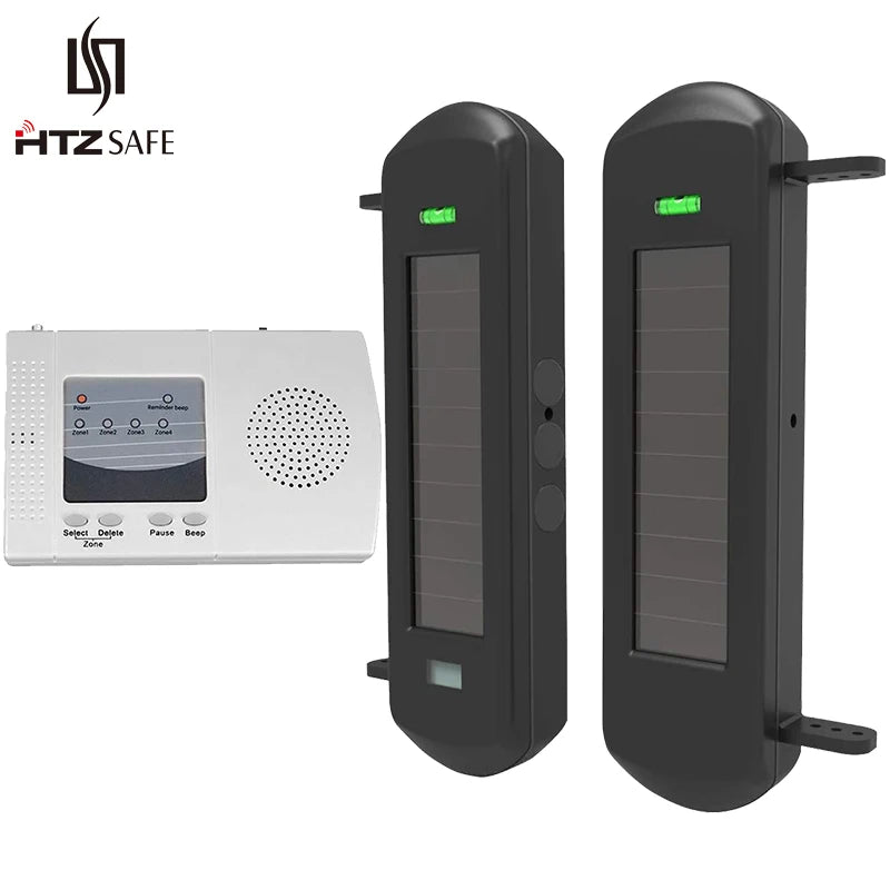 HTZSAFE Solar Beam Sensor Driveway Alarm System 800m Wireless Range