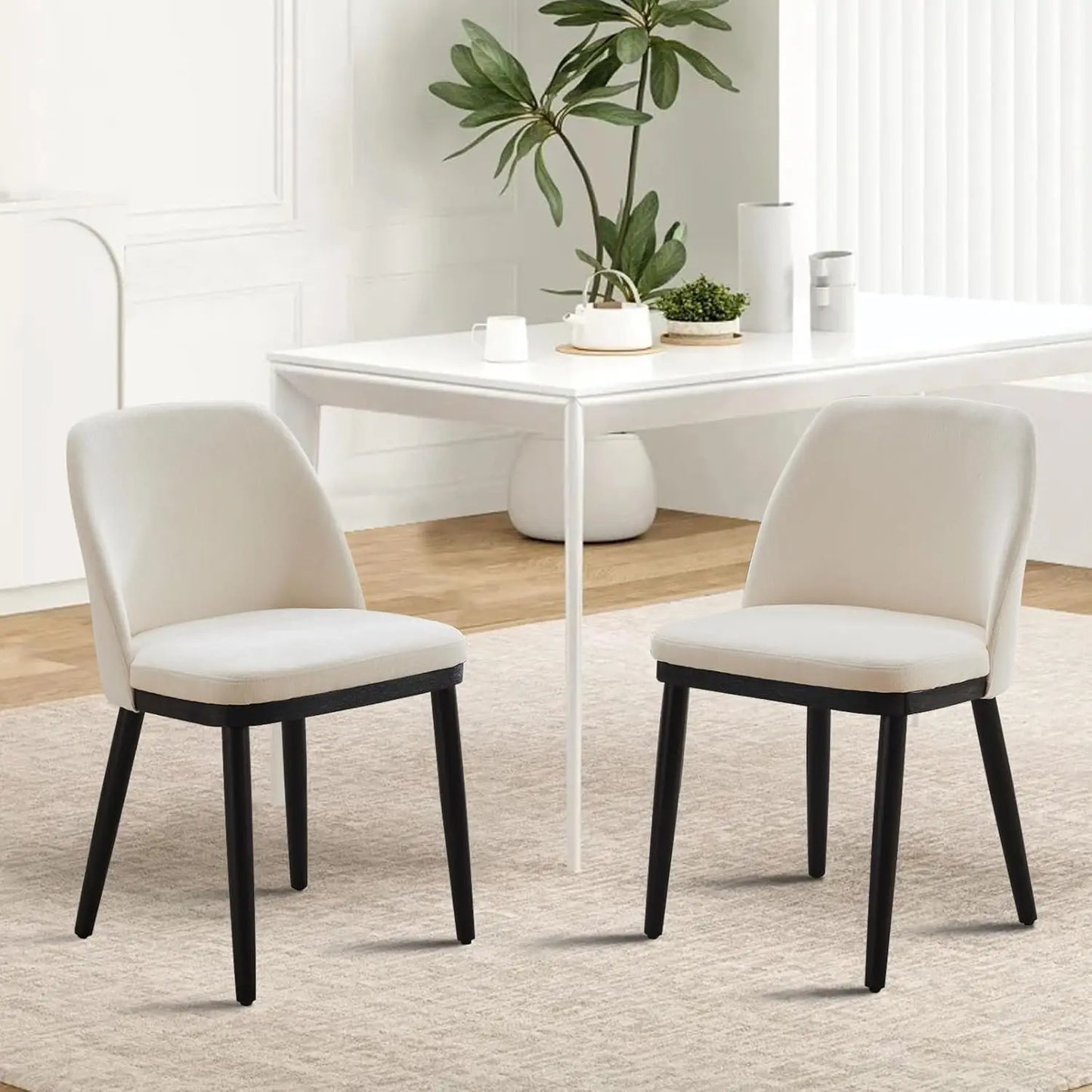 HiMISS Upholstered Dining Chairs With Wood Legs