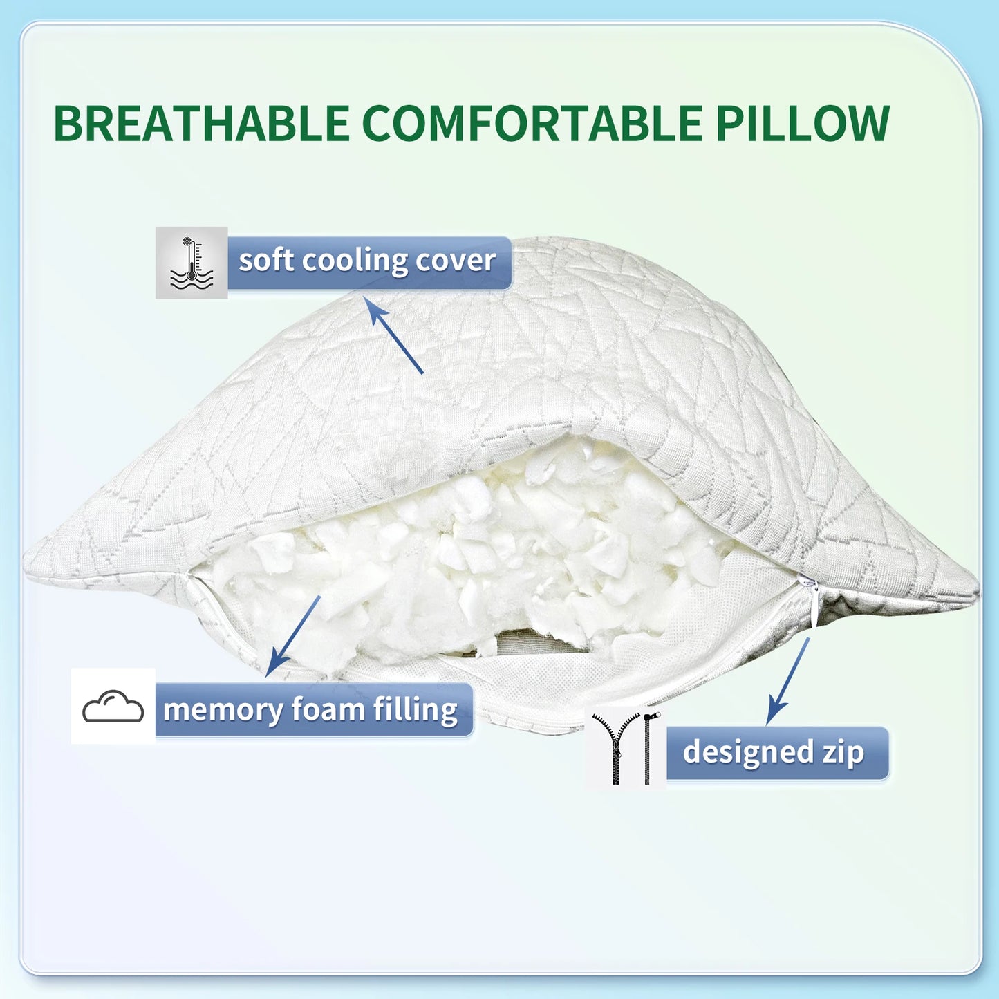 Memory Foam Body Pillow For Adults Long Bed Pillow