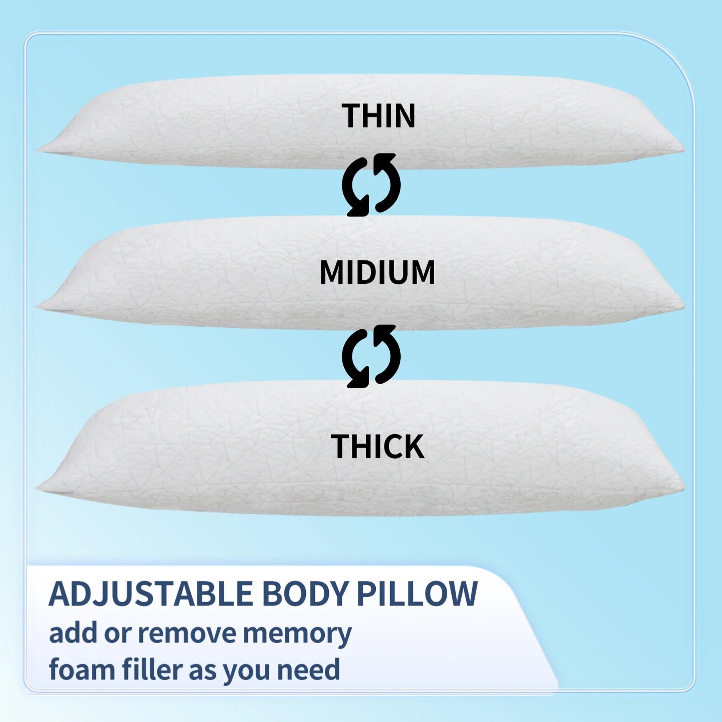 Memory Foam Body Pillow For Adults Long Bed Pillow