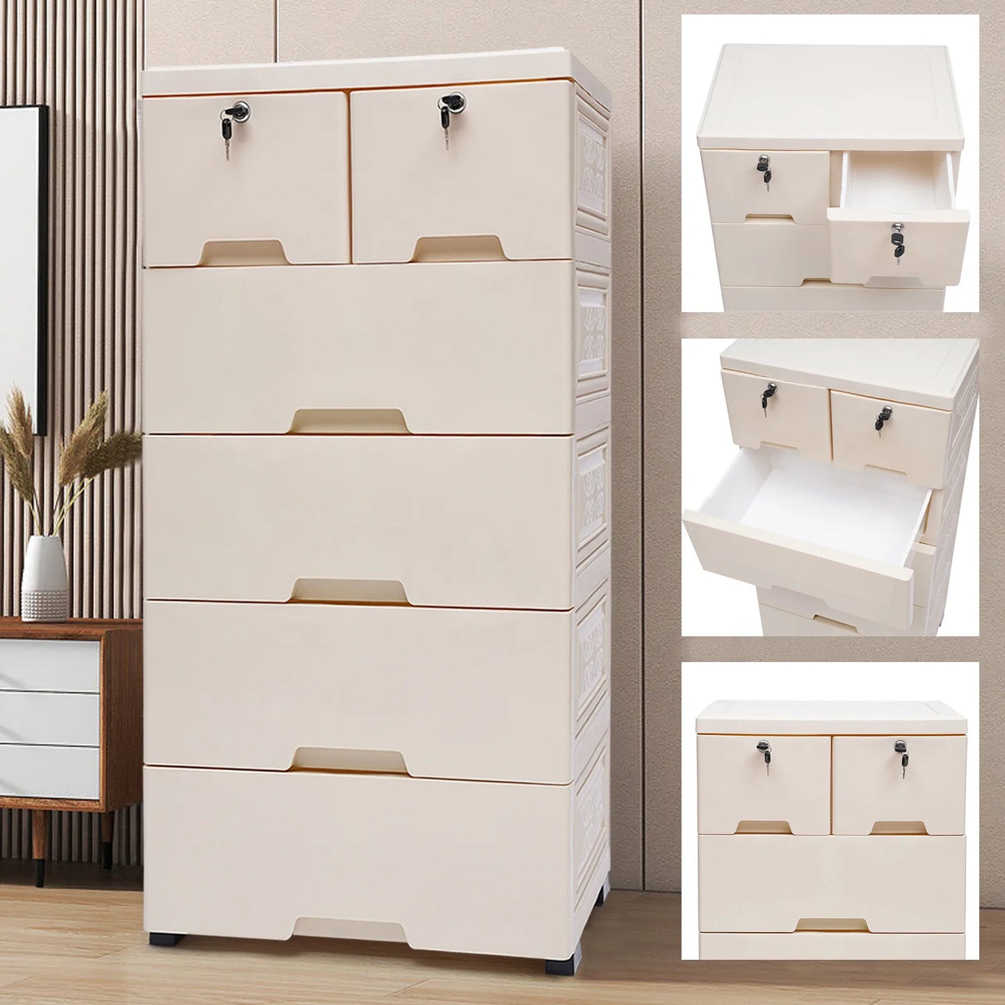 Wood Dresser Chest of Drawers for Bedroom Organization