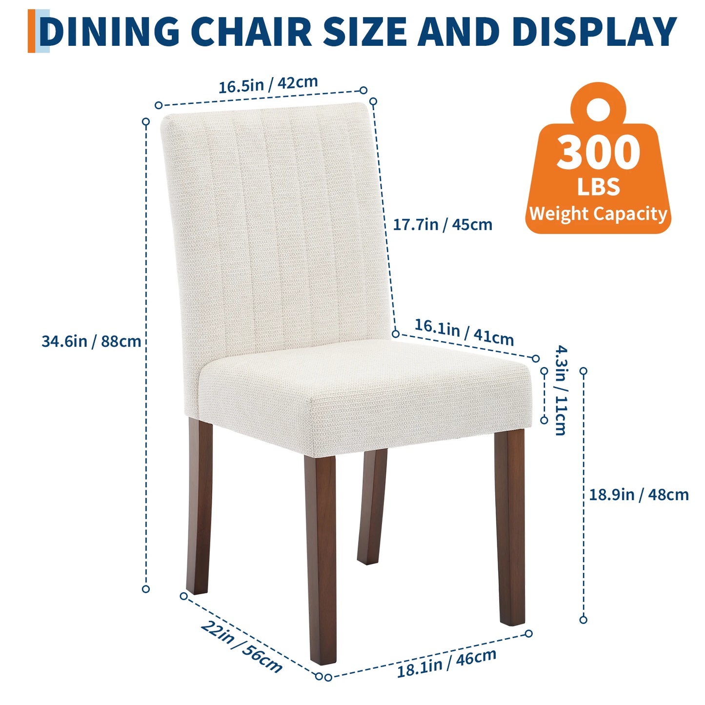 HiMISS Upholstered Dining Chairs Set of 2 Modern Parsons Design