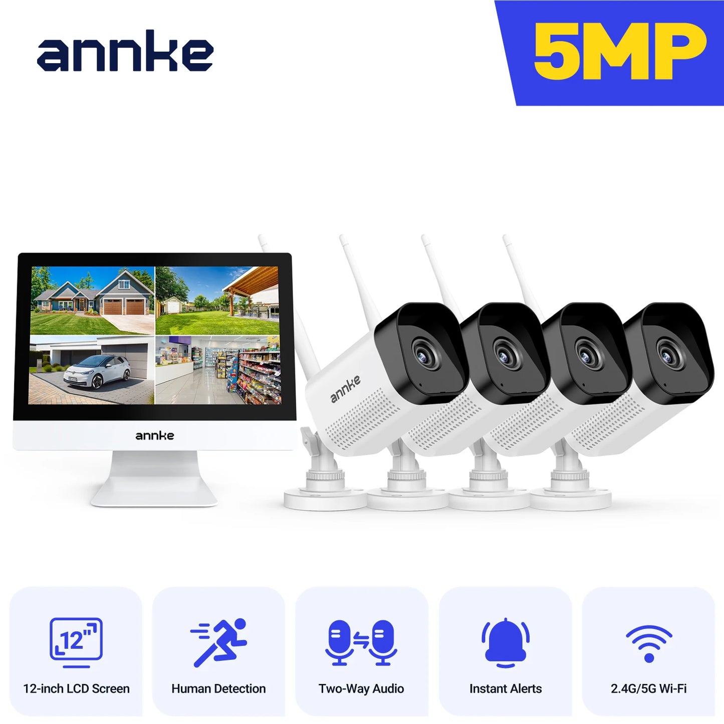 ANNKE 8MP WiFi Security Camera System With Two Way Audio