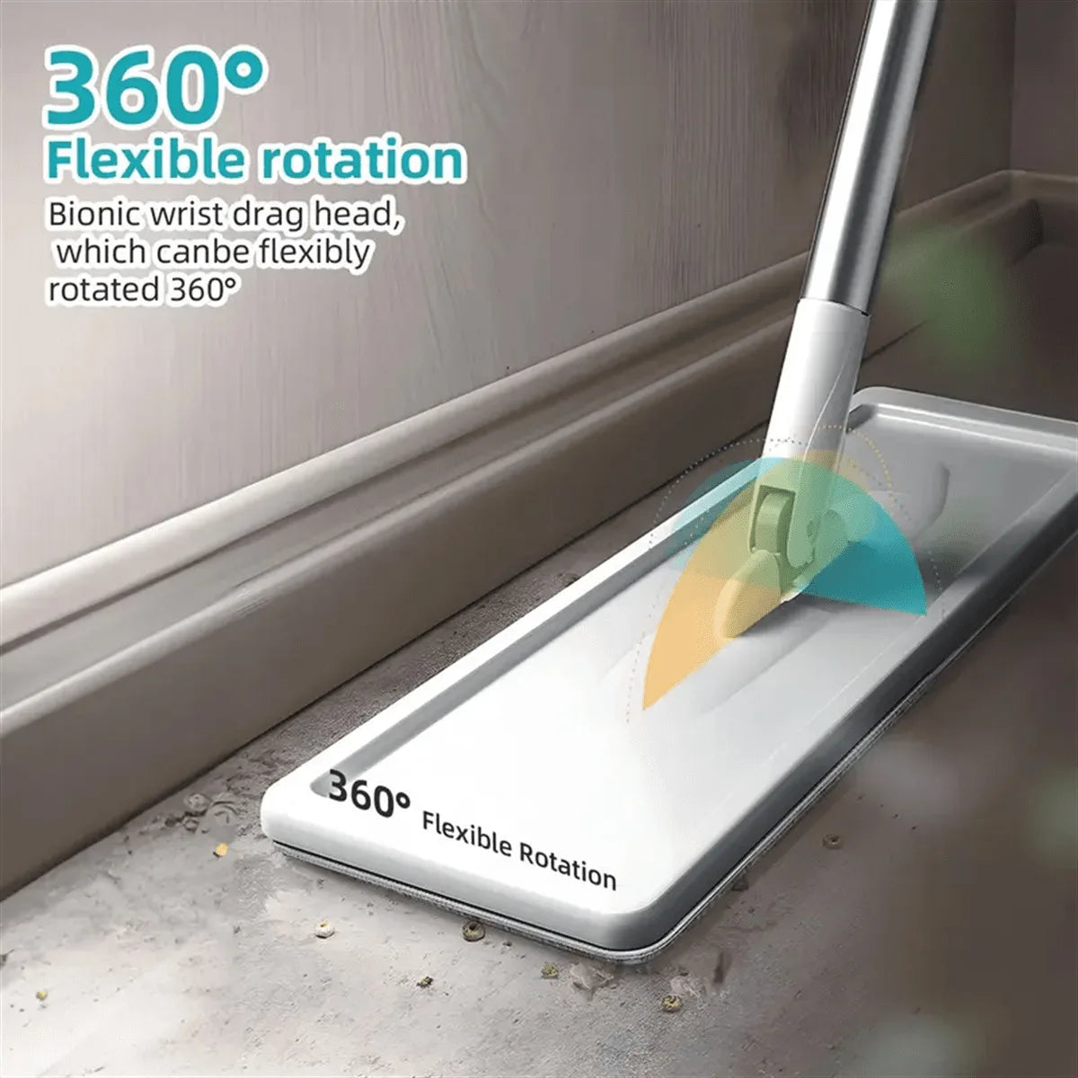 1 Set, Household Cleaning Mop And Bucket Set ,Bring Two Mop Cloths, Hand-Free Wash Flat Mop, Dust Removal Mop With Bucket
