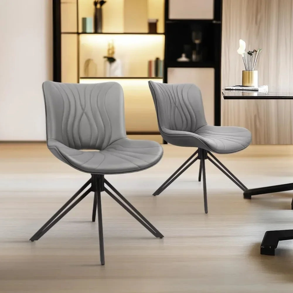 Dining Chair Set Of 6 Mid Century Faux Leather Chairs