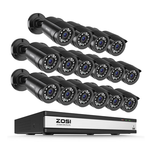 ZOSI 16 Channel H265 1080P Security Camera System Outdoor AI Vehicle Detection
