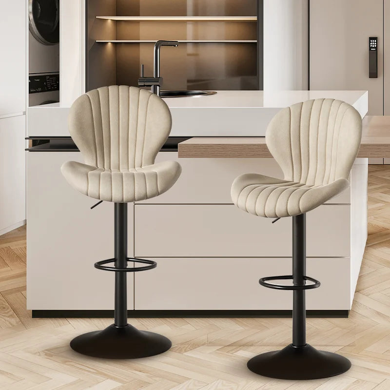 Modern Adjustable Height Rotating Backrest Dining Chairs Set Of 2