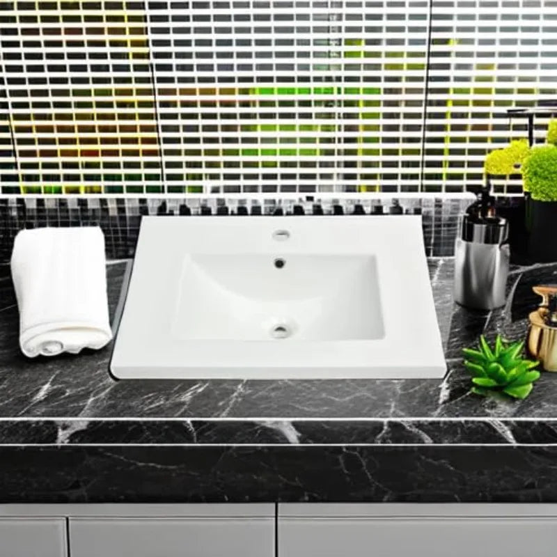 Bathroom Vanity With Sink Engineered Wood Storage Cabinet Quick Assembly