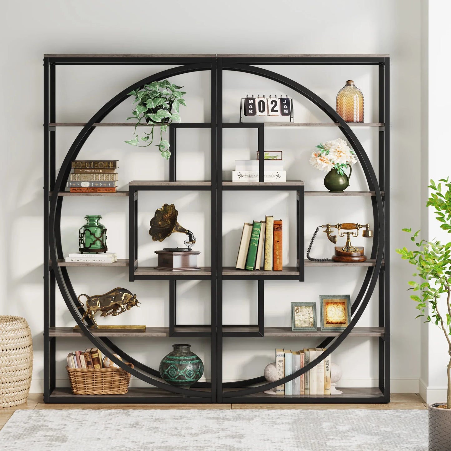 Tribesigns Industrial 5 Tier Etagere Bookcase Shelf