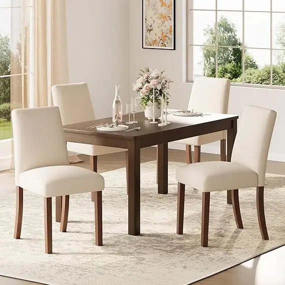Four Piece Dining Chair Set Modern Upholstered Farmhouse Style