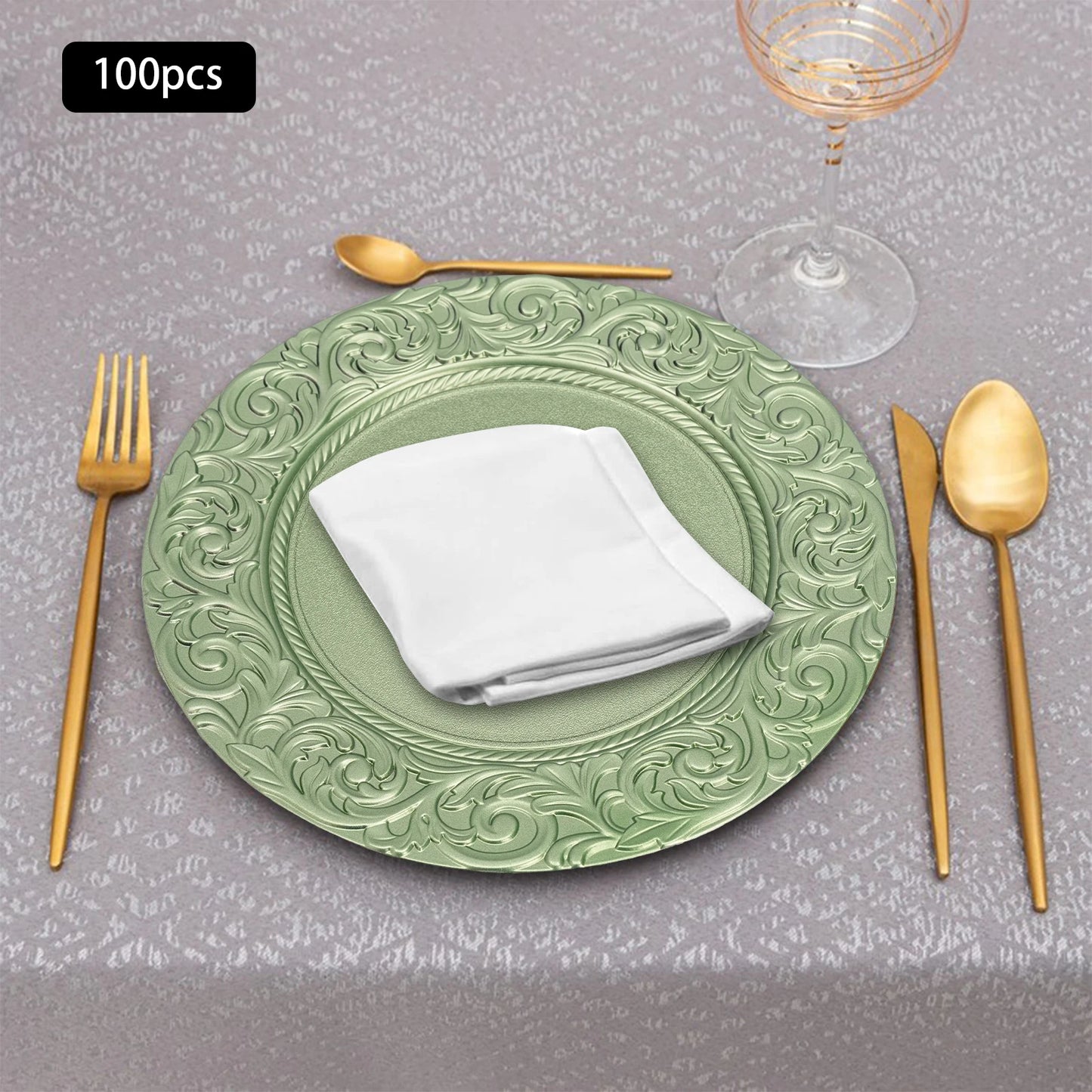 Charger Plates Set 100 Pieces for Wedding Party Decoration