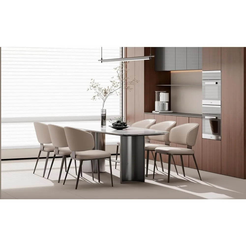 Comfortable Dining Chairs Set, Modern High Backrest, Fashionable Upholstered Kitchen Room Chair, Armless Dinner Room ，Customized