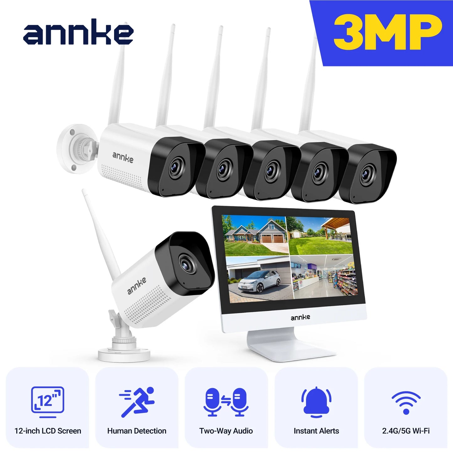 ANNKE 8MP WiFi Security Camera System With Two Way Audio