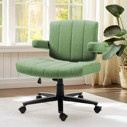 Ergonomic Home Office Chair, Fabric Criss-Cross Swivel Desk Chair with Wheels, Adjustable Height Computer Task, Customized