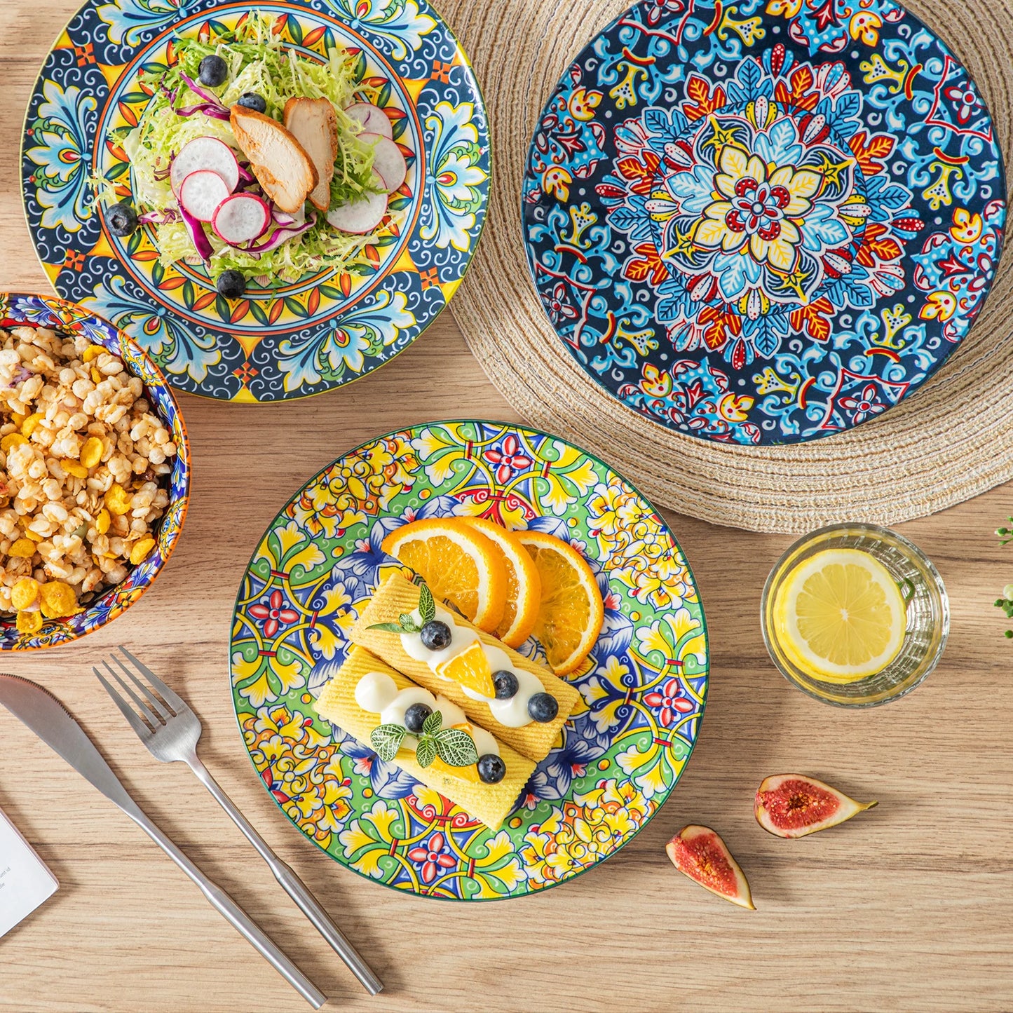 Malacasa Porcelain Dinner Plates Set Six Premium Dinnerware