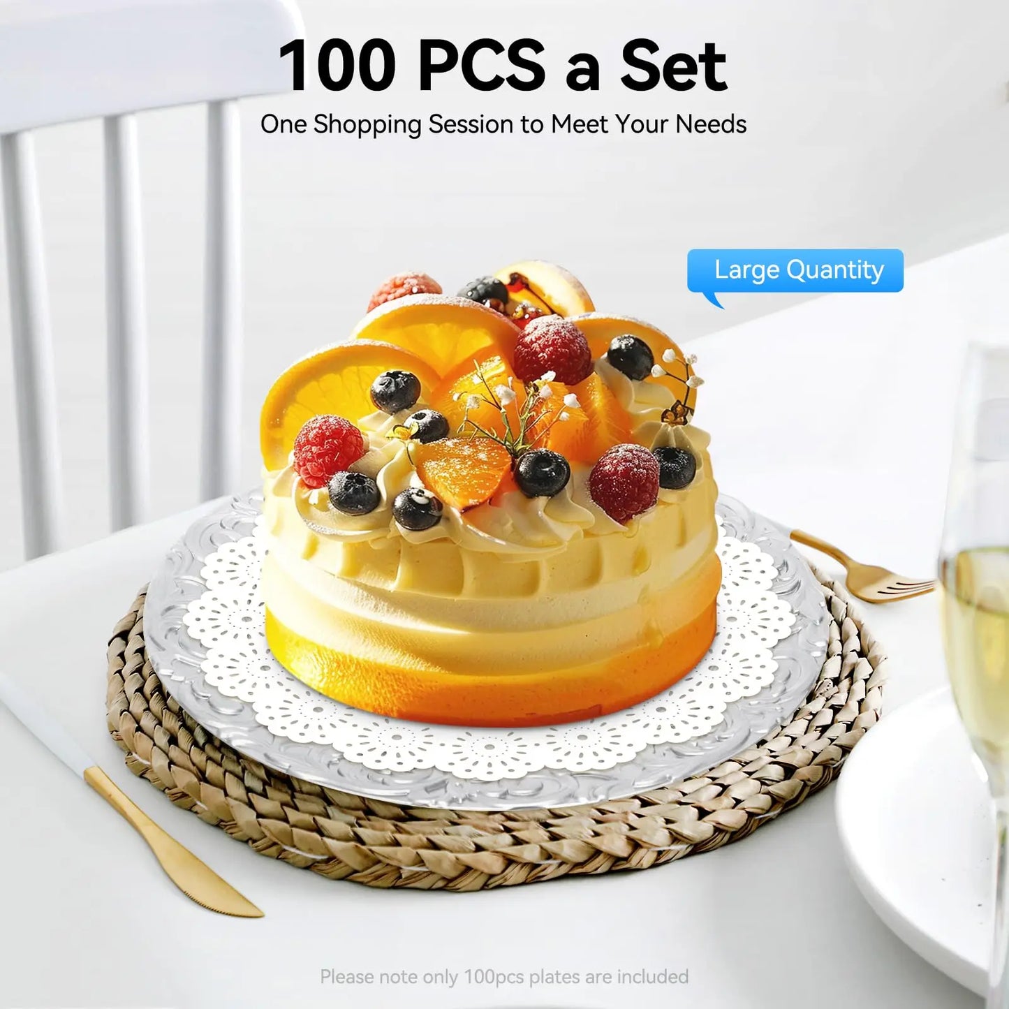 Bymaocar Charger Plates Bulk Set 100 Pieces Serving Tables