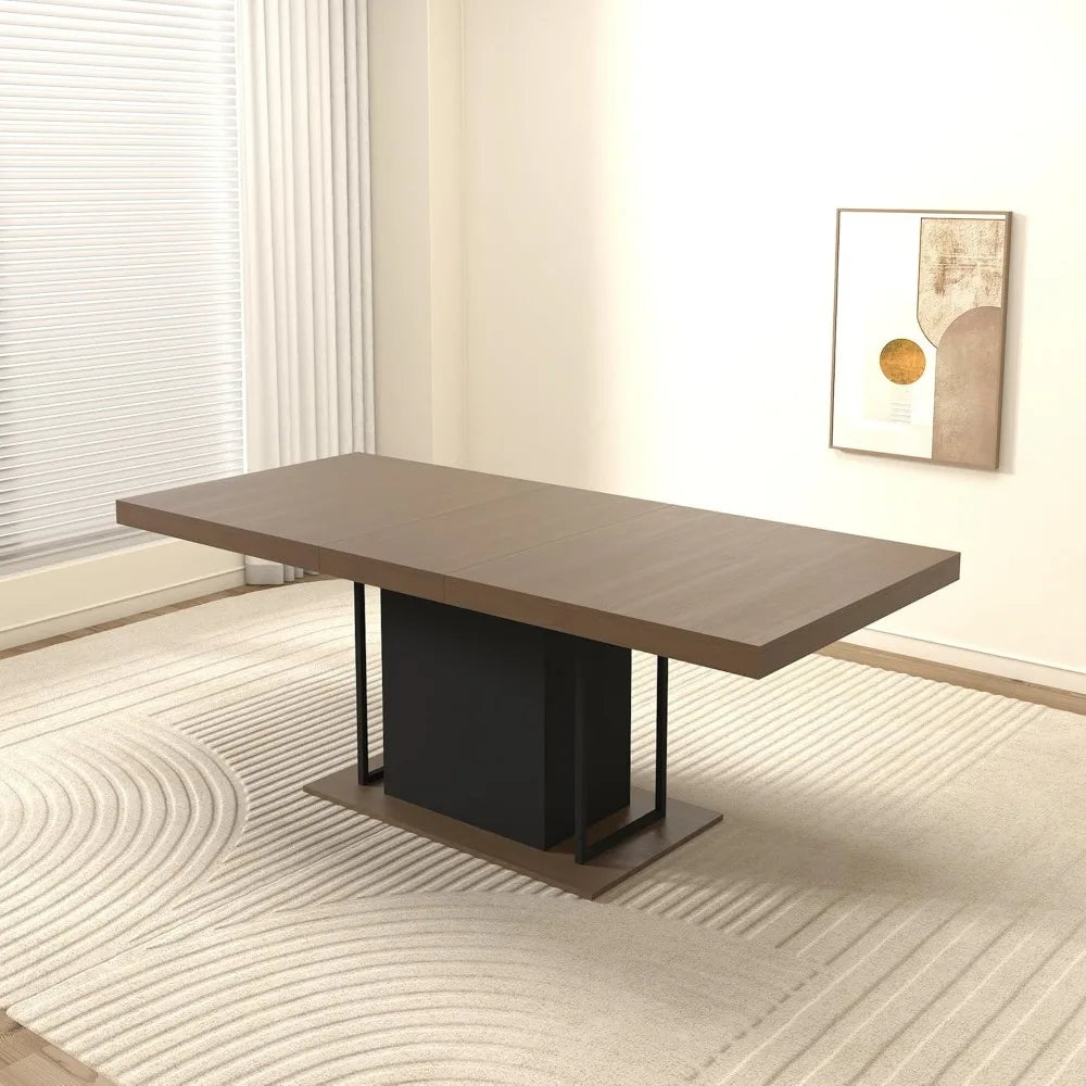 MKDK Extendable Farmhouse Dining Table For 6 To 10