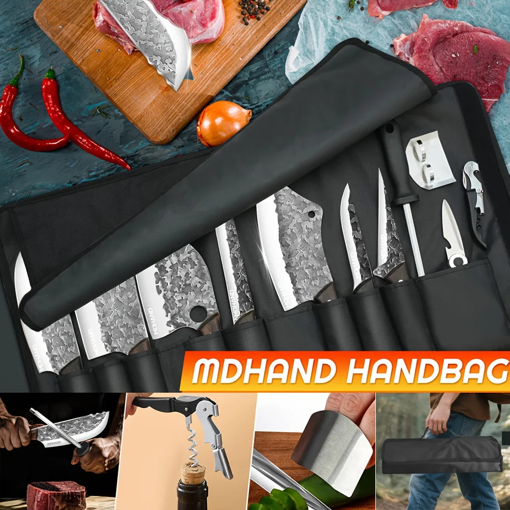 MDHAND Ultra Sharp 14pc Kitchen Knife Set With Cleaver