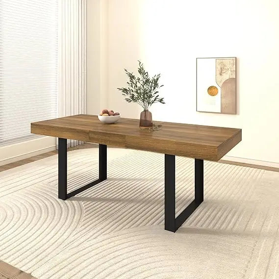 MKDK Extendable Farmhouse Dining Table For 6 To 10