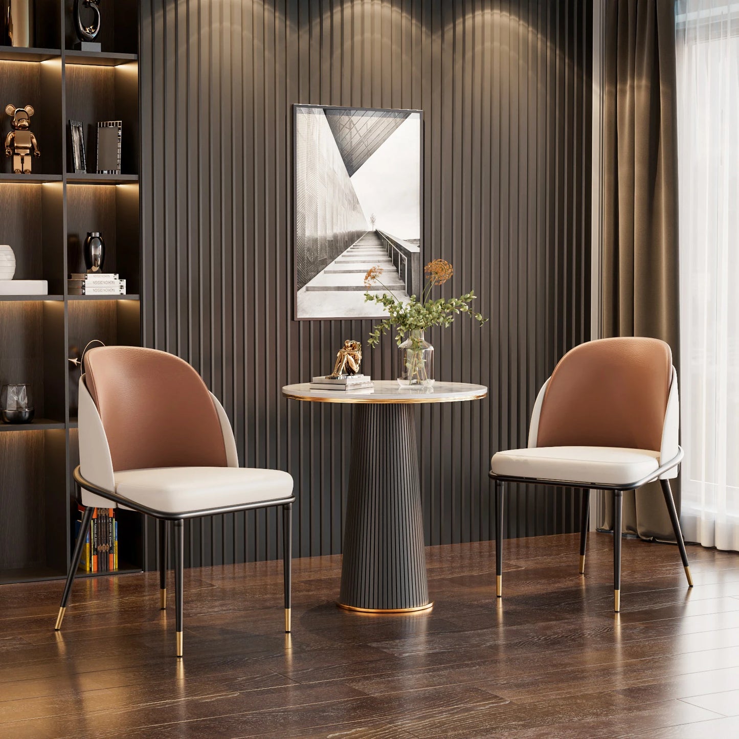 Wisfor Faux Leather Dining Chairs Set Of 2 Upholstered Modern