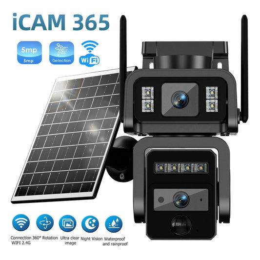 GatoCam Dual Lens Solar WiFi Security Camera With Battery