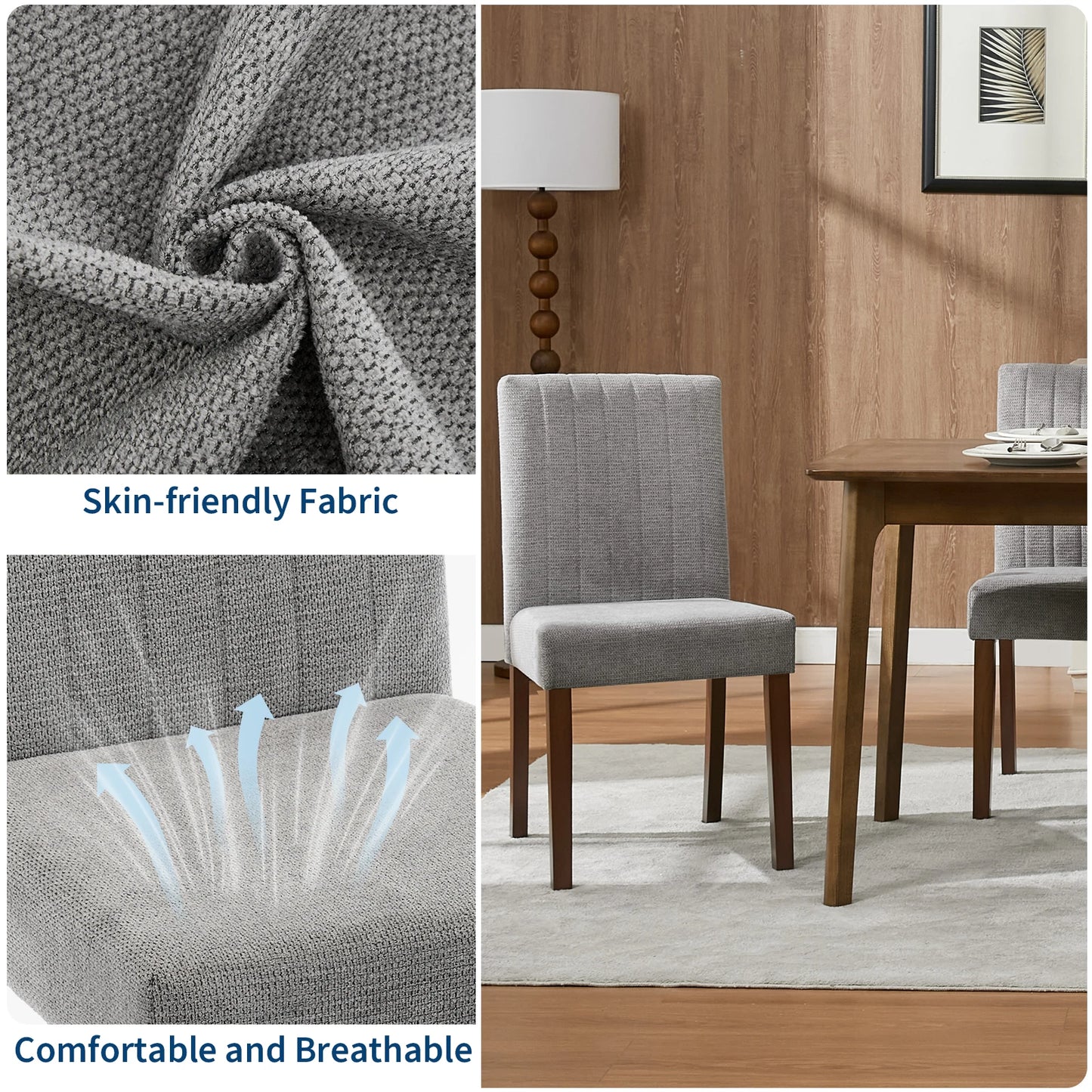 HiMISS Upholstered Dining Chairs Set of 2 Modern Parsons Design