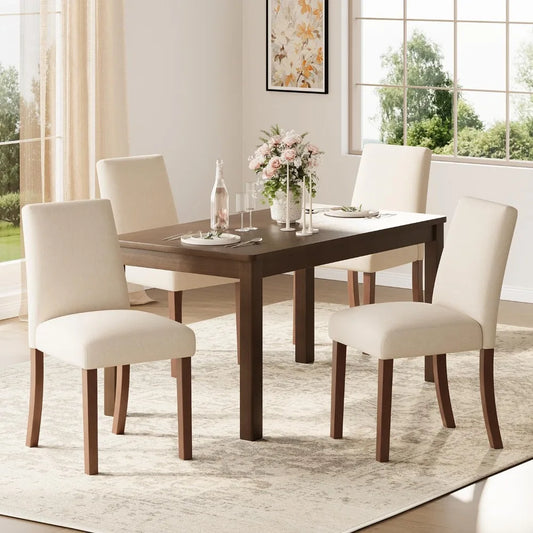 Four Piece Dining Chair Set Modern Upholstered Farmhouse Style