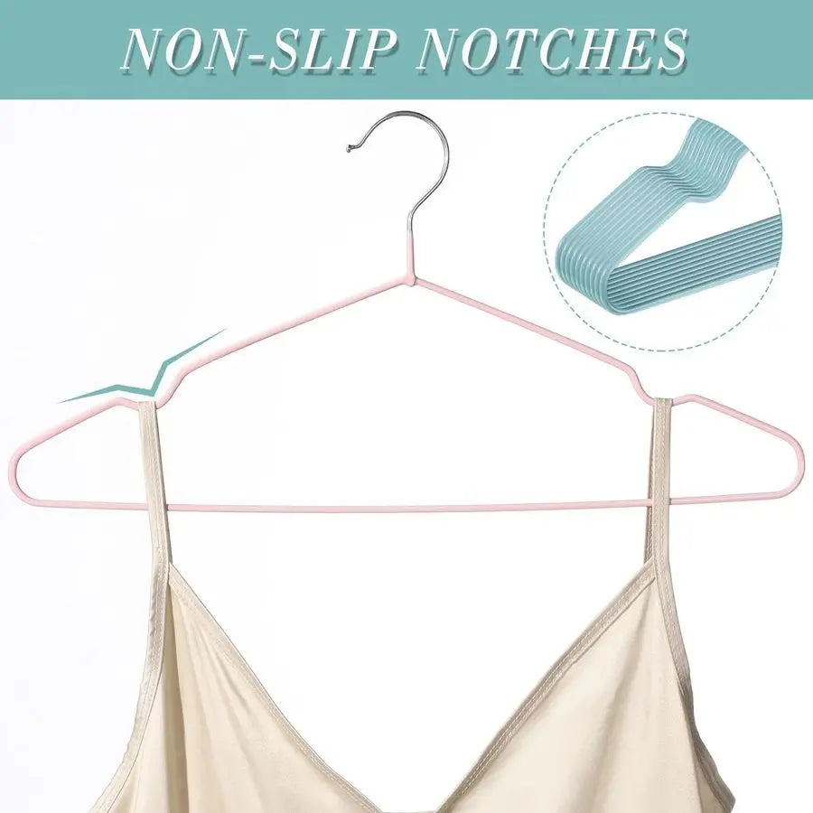 XMSJ 100-Pack Metal Non-Slip Hangers for Clothes Space-Saving
