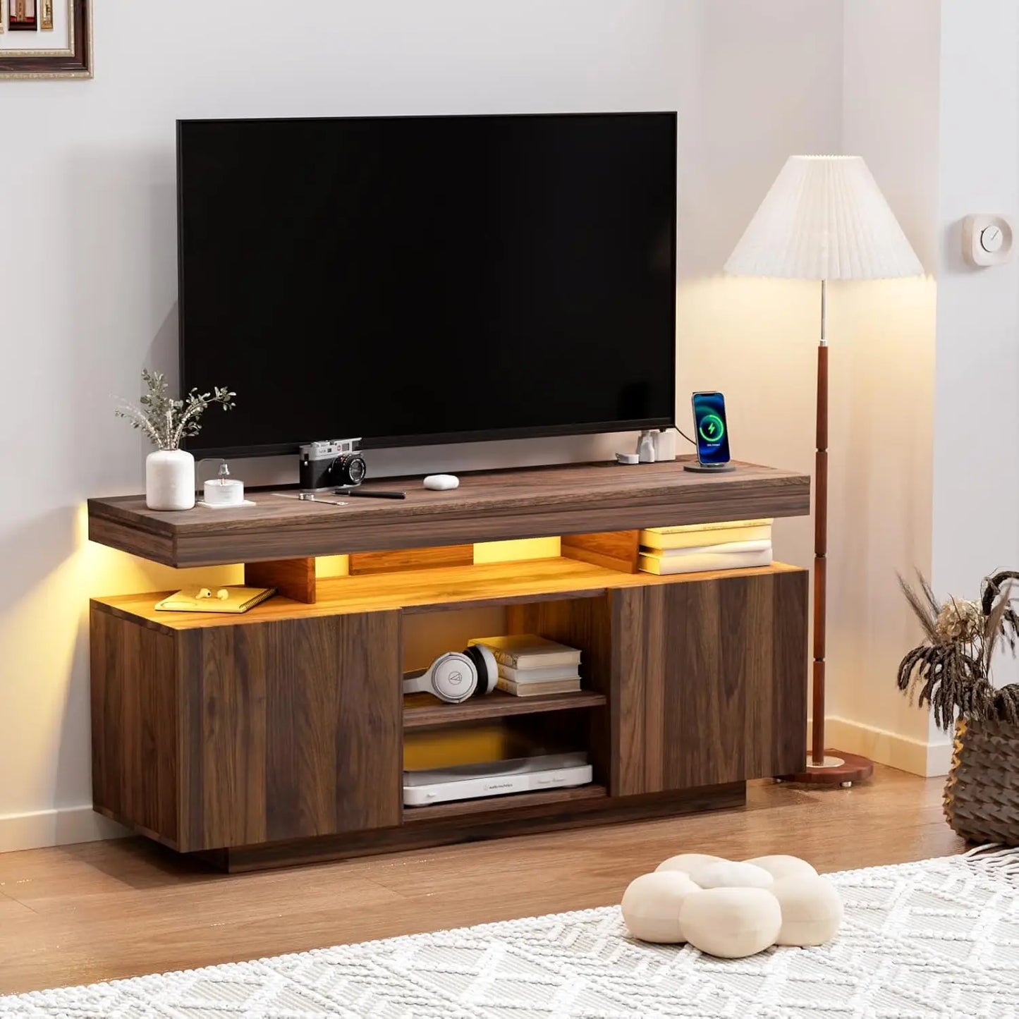 Zhuxiang LED Lift Top Coffee Table And TV Stand Set
