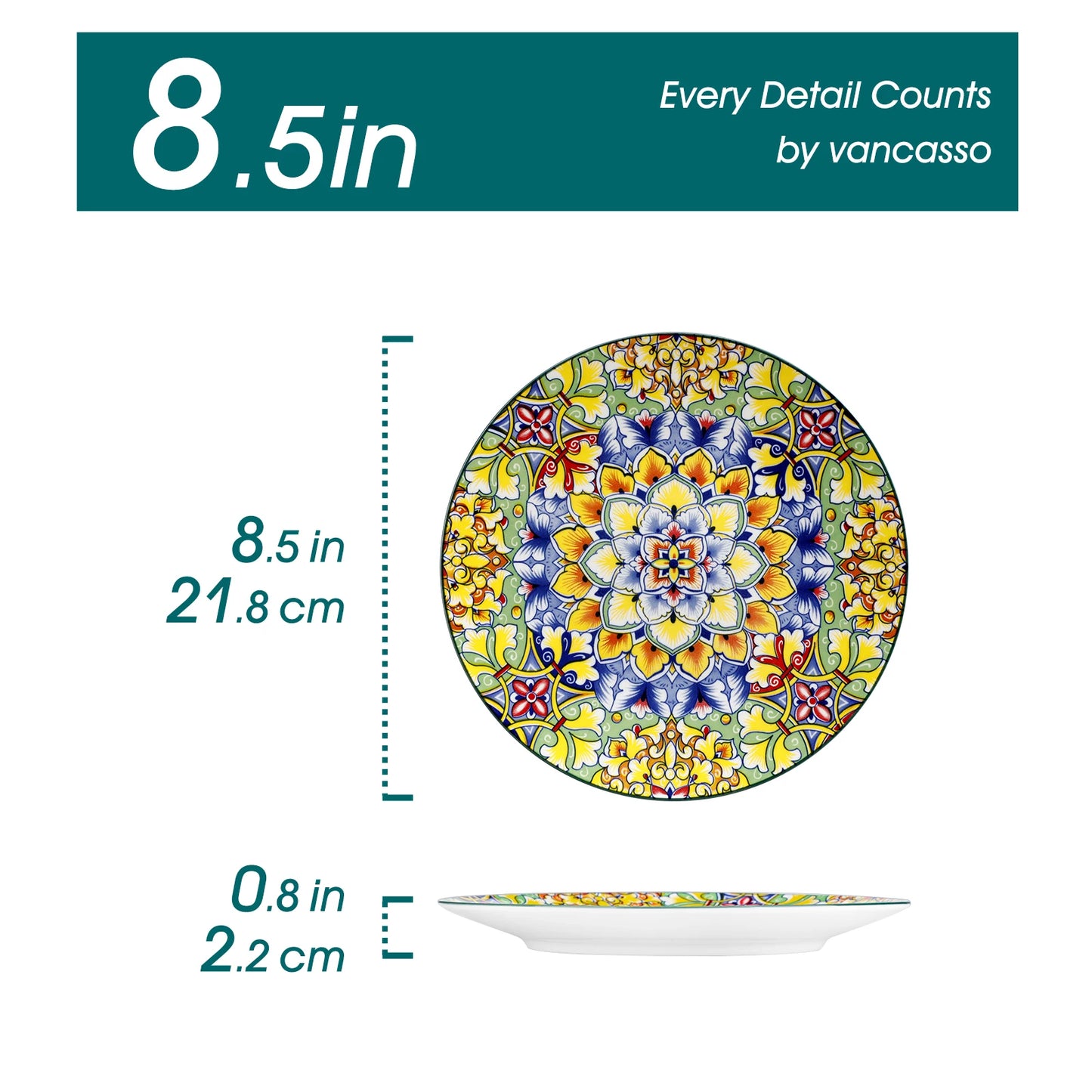 Malacasa Porcelain Dinner Plates Set Six Premium Dinnerware